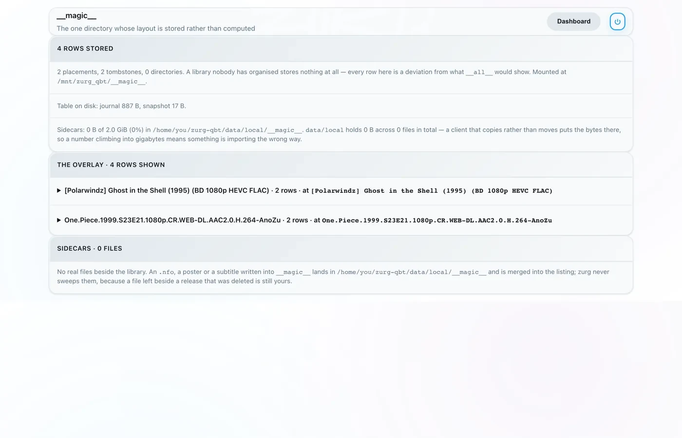 The magic overlay listing the two grabbed releases