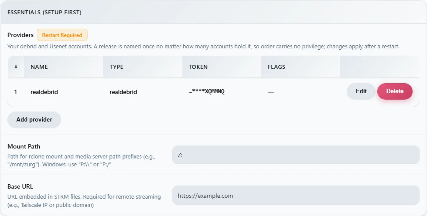 The providers block with the Real-Debrid row